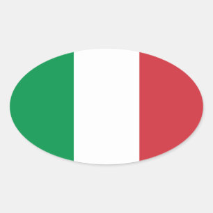 Grün Weiße und Rote Italienische Flaggenfarben Ovaler Aufkleber