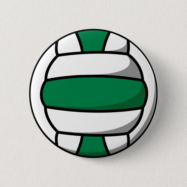grün-weiße Volleyball Button (Vorderseite)