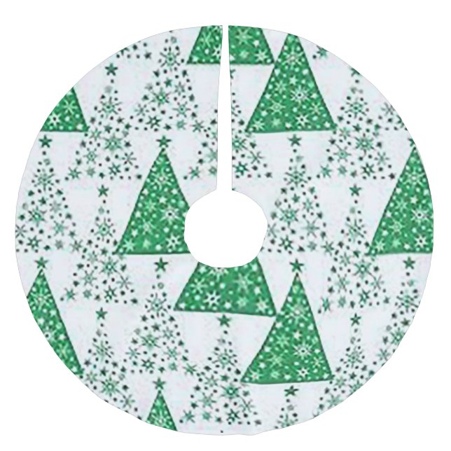 Grün-weiße Weihnachtsbaumrock Polyester Weihnachtsbaumdecke (Vorderseite)