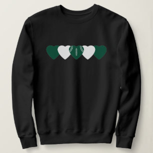 Grün-Weißes Herz Football Dark Sweatshirt