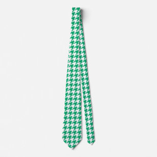 Grün-weißes Houndstooth-Karo Krawatte