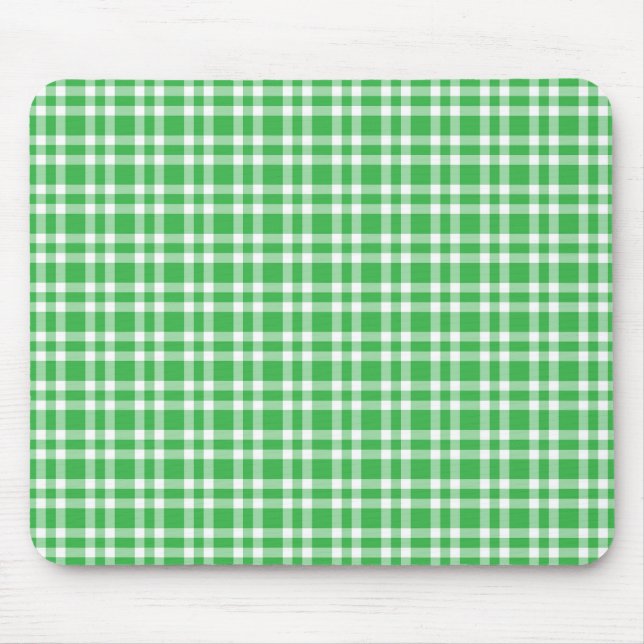 Grün-weißes Karomuster Mousepad (Vorne)
