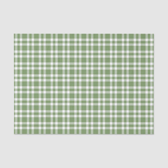 Grün-weißes Karomuster Seidenpapier (Vorderseite)