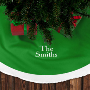 Grün-weißes Muster Weihnachten Benutzerdefinierter Polyester Weihnachtsbaumdecke