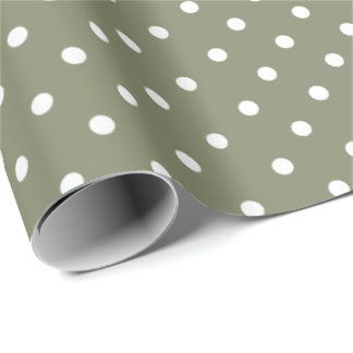 Grün| Weißes Polka - Dot - Umhüllungspapier Geschenkpapier