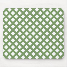 Grün-weißes Schachbrett-Diamantmuster Mousepad