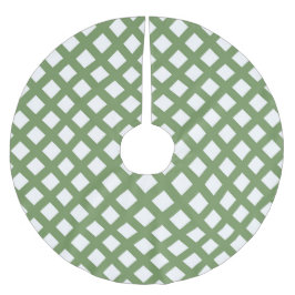 Grün-weißes Schachbrett-Diamantmuster Polyester Weihnachtsbaumdecke