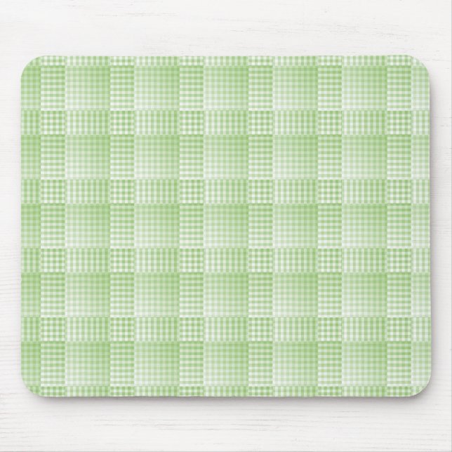 Grün-weißes Schachbrettmuster Abstract Mousepad (Vorne)