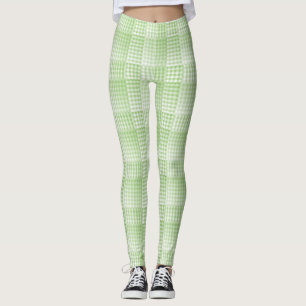 Grün-weißes Schachbrettmuster abstrakt Leggings
