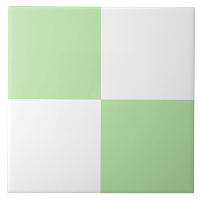 Grün-weißes Schachbrettmuster Fliese (Vorderseite)