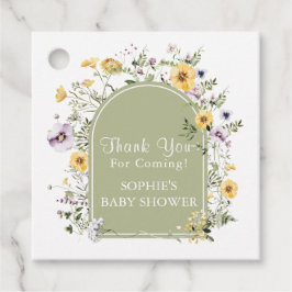 Grün Wildblume Baby in Blütendusche Geschenkanhänger
