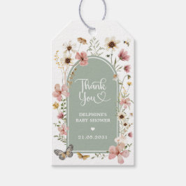 Grün Wildblume Wiese Baby Duschfavoriten Geschenkanhänger