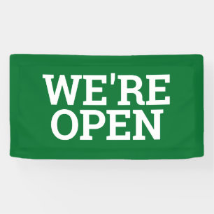 Grün wir sind Open Template Business Banner Zeiche