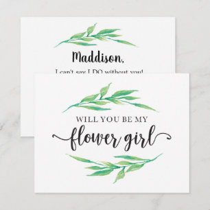 Grün wird mein Blumenmädchen sein Einladung