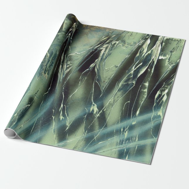 Grün zu Dunkelgrau Geschenkpapier (Ungerollt)