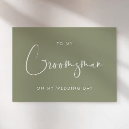 Grün zu meinem Trauzeuge Hochzeitstag Karte