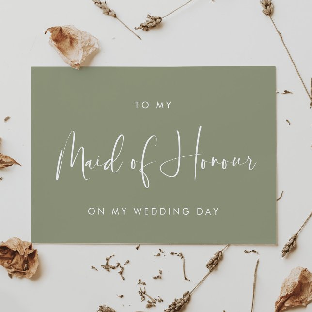 Grün zu meiner Trauzeugin Hochzeitstag Karte (Von Creator hochgeladen)
