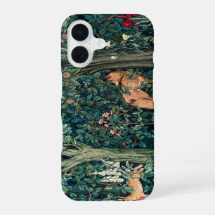 Grünanlagen, Waldtiere Hasen, Fuchs, Grüne Blumen iPhone 16 Hülle
