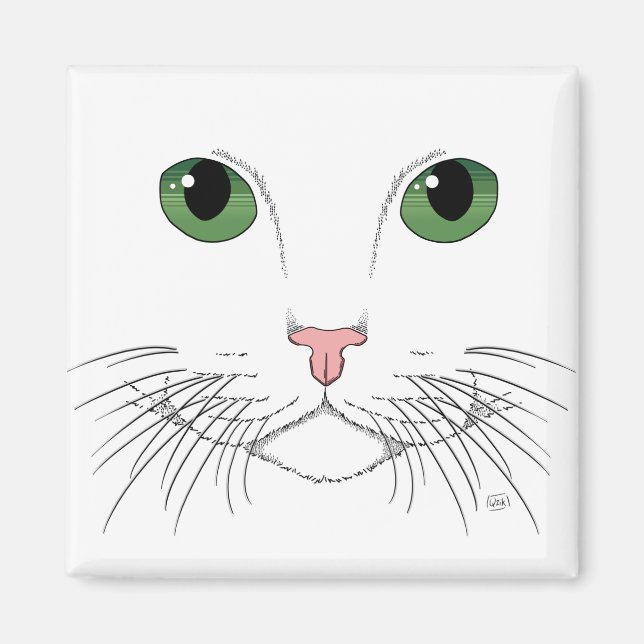 Grünaugige Katze Magnet (Vorne)