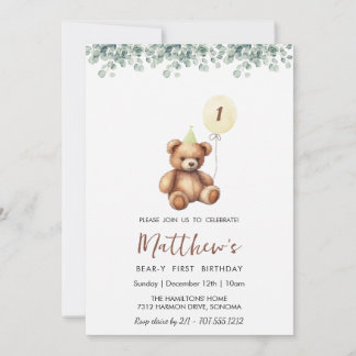 Grünbär JEDES ALTER Geburtstag Einladung