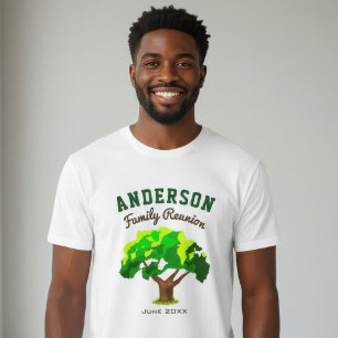 Grünbaum benutzerdefinierter Name Familientreffen T-Shirt