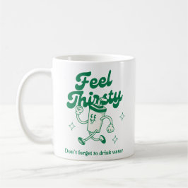 Grünbeige niedliche komische Textzeichnung Kaffeetasse