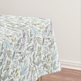 Grünblaue botanische Aquarellmalerei Tischdecke