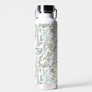 Grünblaue botanische Aquarellmalerei Trinkflasche
