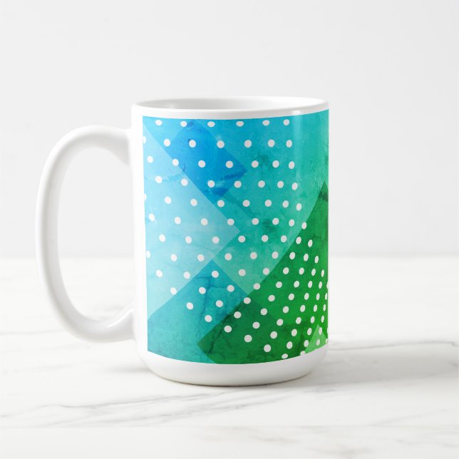 Grünblaustufen Kaffeetasse (Links)