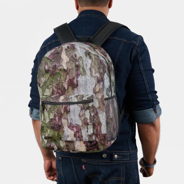 Grünbraune, getarnte Camouflage aus gebrühtem Holz Bedruckter Rucksack (Insitu (Modell))