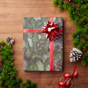 Grünbraune, getarnte Camouflage aus gebrühtem Holz Geschenkpapier