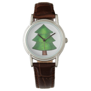 Grünbraune Pinienwälder Camping Wandern im Freien Armbanduhr