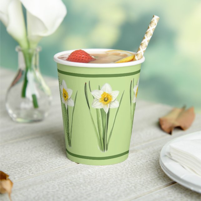 Grünbücher der Blume Botanische Kunst Pappbecher (In Situ)