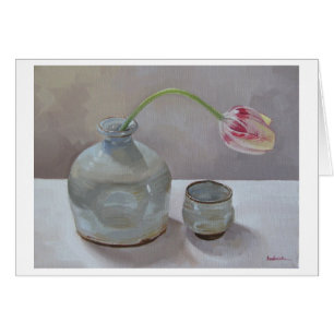 Grund-Krug mit Tulpe-Kunst-Karte