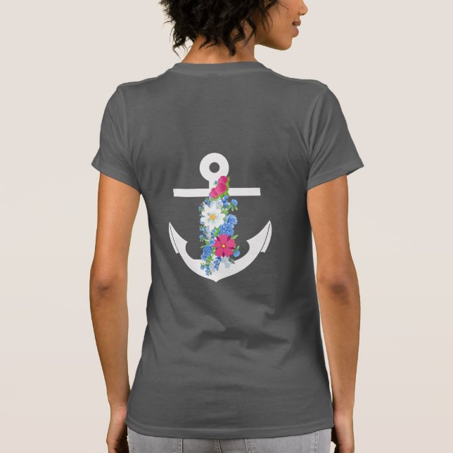 Grundanker für Frauen mit Blume T - Shirt (Rückseite)