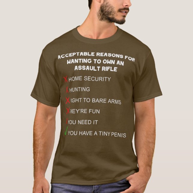 Gründe für den Woll einer Sturmgewehr Funny Gun T-Shirt (Vorderseite)
