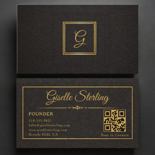 Gründer-Monogramm-QR-Code Visitenkarte
