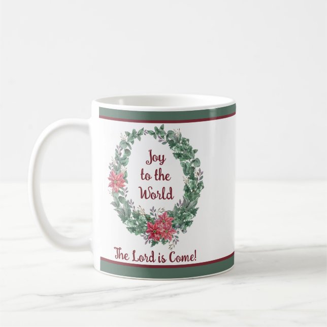 Grundfarbenkrau Weihnachtsfeiertag Kaffeetasse (Links)