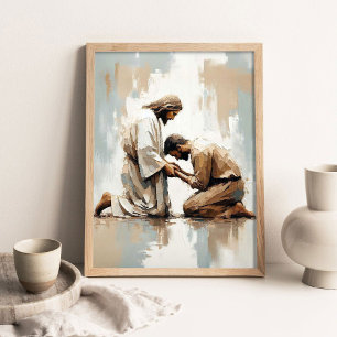 Grundlage des Glaubens, Christliche Kunst, Jesus U Poster