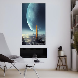 Grundlage für eine Welt der Alien   AI Art Poster