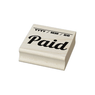 Grundlegend "zahlte" GummiBriefmarke Gummistempel