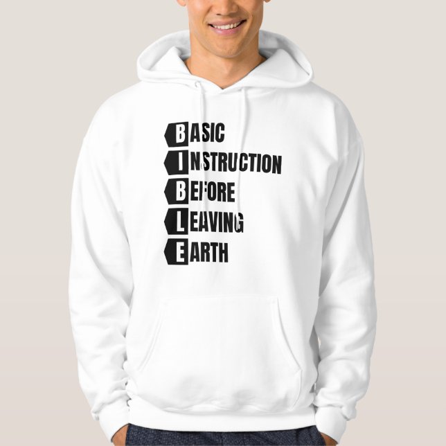 Grundlegende Anleitung vor dem Verlass der Erdfähi Hoodie (Vorderseite)