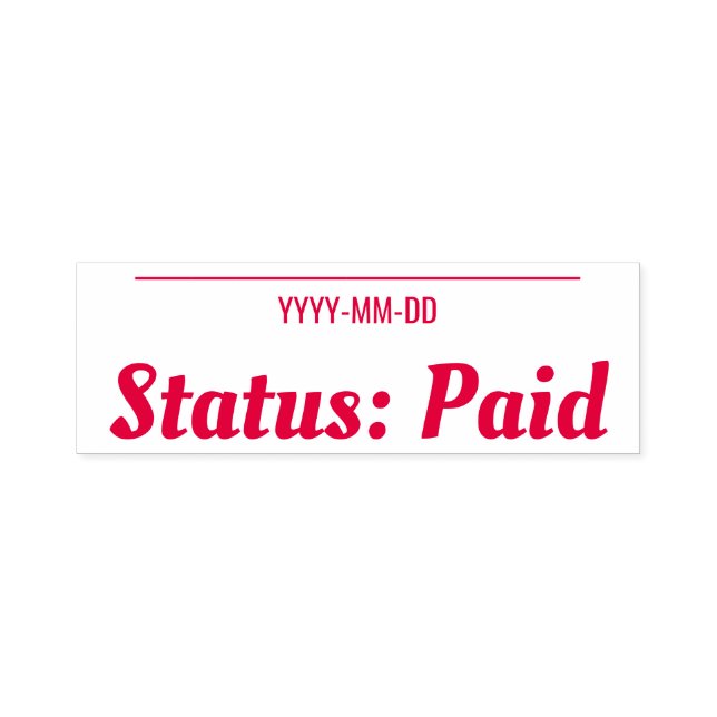 Grundlegende Briefmarke "Status: Bezahlung" Permastempel (Design)