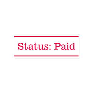 Grundlegende Briefmarke "Status: Bezahlung" Permastempel