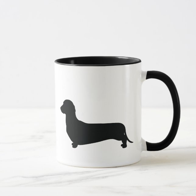 Grundlegende Dackel-Silhouette Tasse (Rechts)