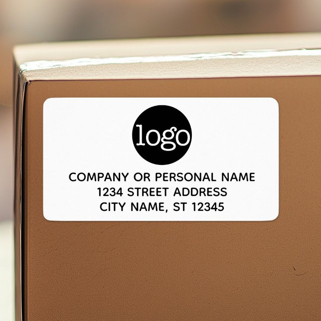 Grundlegende Firmenadressen-Labels mit Logo Adressaufkleber (Personalized return address label)