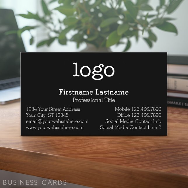 Grundlegende Firmendesign-Logos und Kontaktinforma Visitenkarte (Custom Business Card - Online Template Plus Low Quantity Printing)