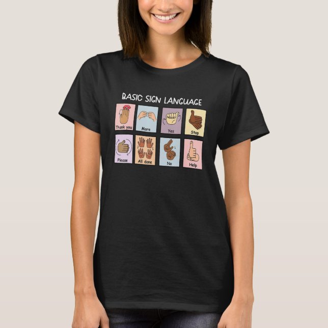 Grundlegende Gebärdensprache Sprachpathologie AAC  T-Shirt (Vorderseite)