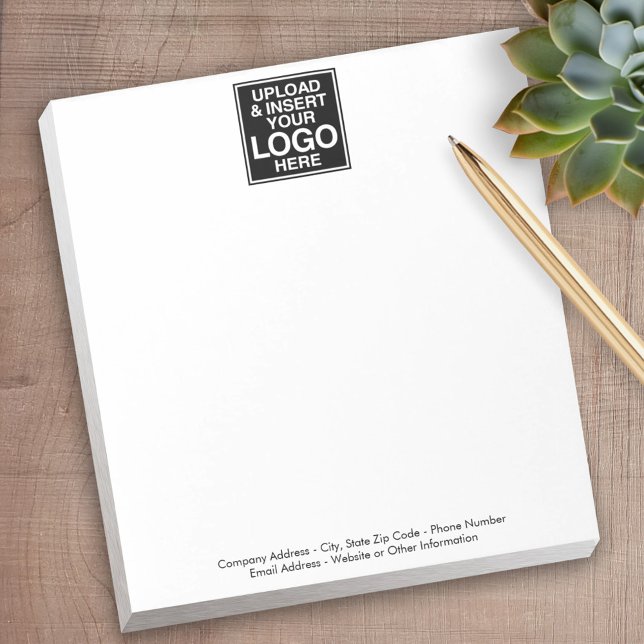 Grundlegende Geschäftsplanung für Logos Notizblock (Personalized Notepad with Your Logo - add contact info for a great promotional product)