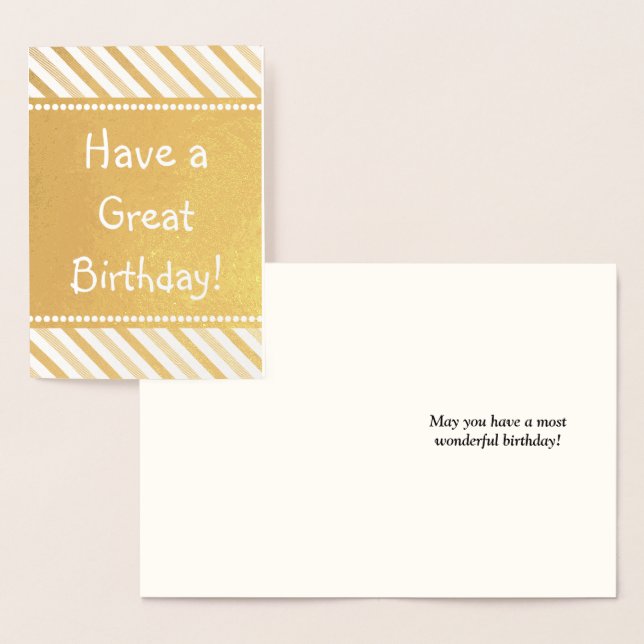 Grundlegende Goldfolie "Have a Great Birthday" Car Folienkarte (Anzeige)